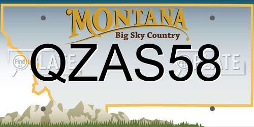 QZAS58 Montana License Plate