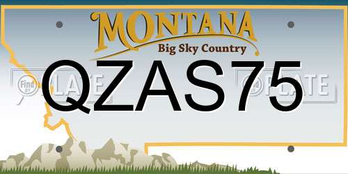 QZAS75 Montana License Plate