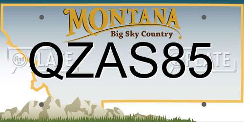 QZAS85 Montana License Plate