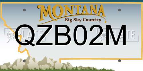QZB02M Montana License Plate