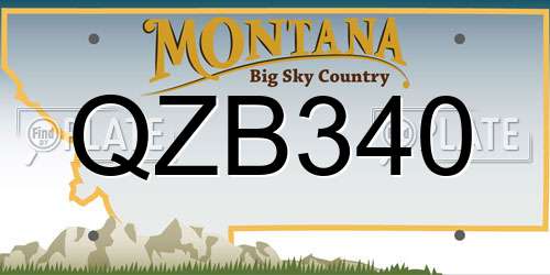 QZB340 Montana License Plate