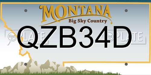 QZB34D Montana License Plate