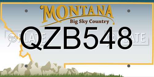 QZB548 Montana License Plate