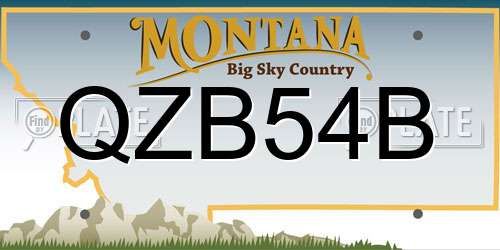 QZB54B Montana License Plate