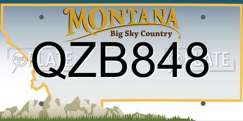 QZB848 Montana License Plate