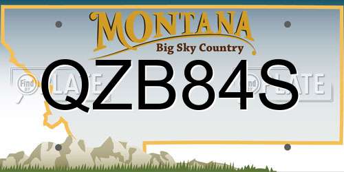 QZB84S Montana License Plate