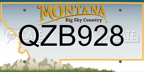 QZB928 Montana License Plate