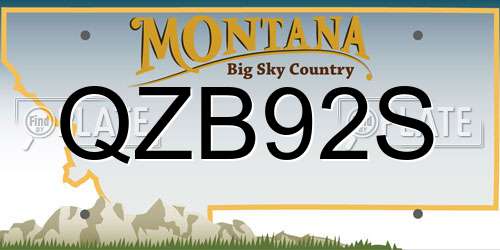 QZB92S Montana License Plate