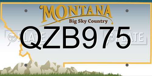QZB975 Montana License Plate