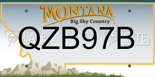 QZB97B Montana License Plate