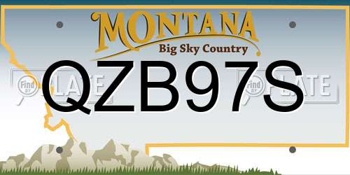 QZB97S Montana License Plate