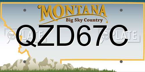 QZD67C Montana License Plate