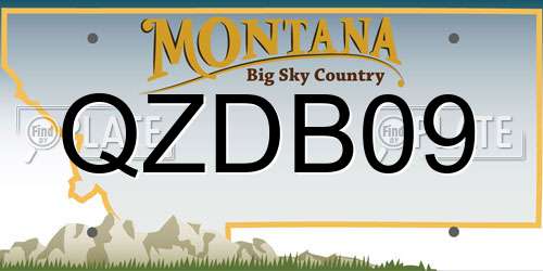 QZDB09 Montana License Plate