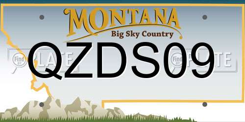 QZDS09 Montana License Plate