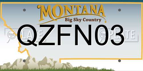 QZFN03 Montana License Plate