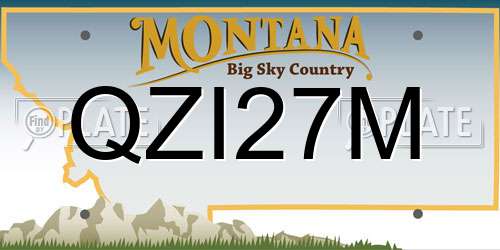 QZI27M Montana License Plate