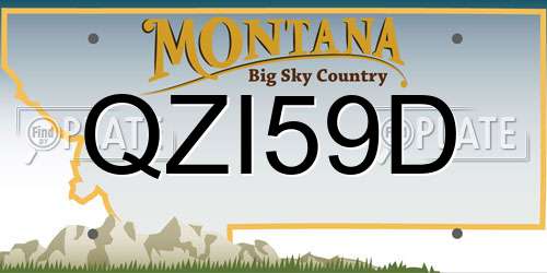 QZI59D Montana License Plate