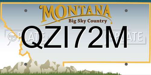 QZI72M Montana License Plate