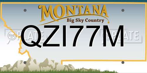 QZI77M Montana License Plate