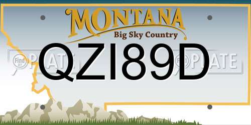 QZI89D Montana License Plate