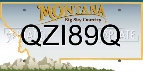 QZI89Q Montana License Plate