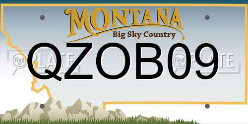 QZOB09 Montana License Plate