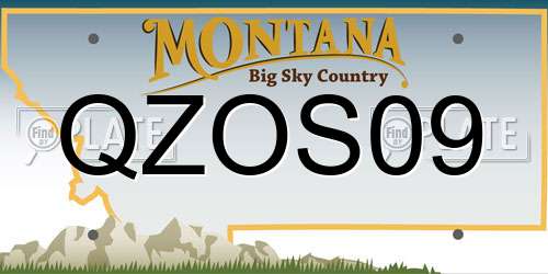 QZOS09 Montana License Plate