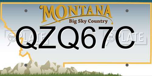 QZQ67C Montana License Plate
