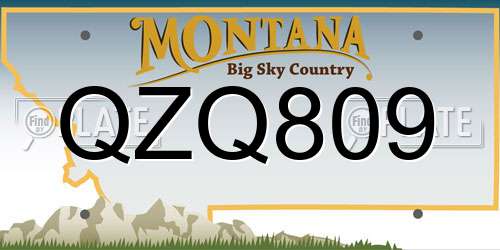 QZQ809 Montana License Plate