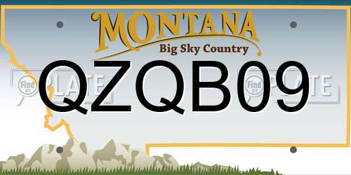 QZQB09 Montana License Plate
