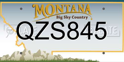 QZS845 Montana License Plate