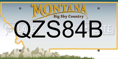 QZS84B Montana License Plate