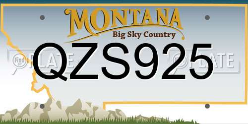 QZS925 Montana License Plate