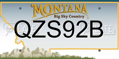 QZS92B Montana License Plate