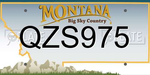 QZS975 Montana License Plate