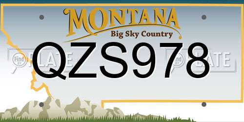 QZS978 Montana License Plate
