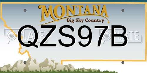 QZS97B Montana License Plate