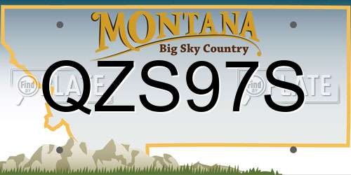 QZS97S Montana License Plate