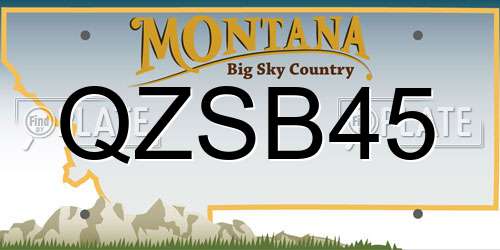 QZSB45 Montana License Plate