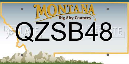 QZSB48 Montana License Plate