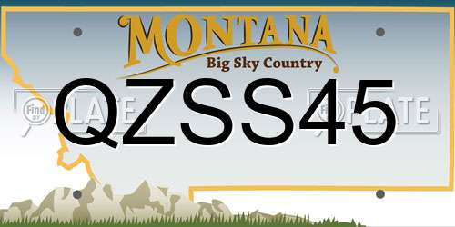 QZSS45 Montana License Plate