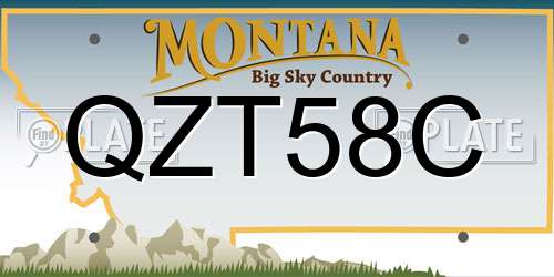QZT58C Montana License Plate