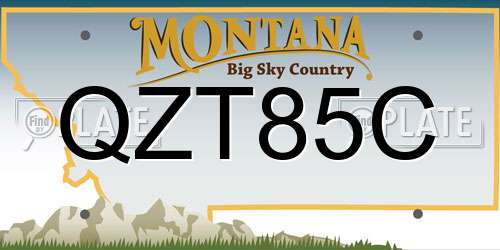 QZT85C Montana License Plate