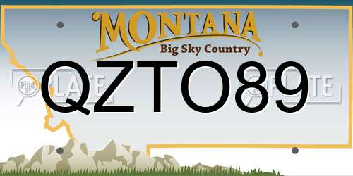 QZTO89 Montana License Plate