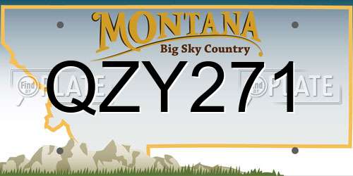 QZY271 Montana License Plate