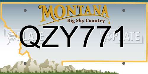 QZY771 Montana License Plate