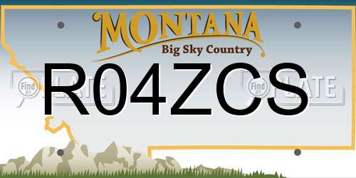 R04ZCS Montana License Plate