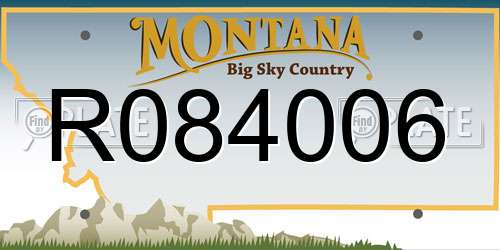 R084006 Montana License Plate