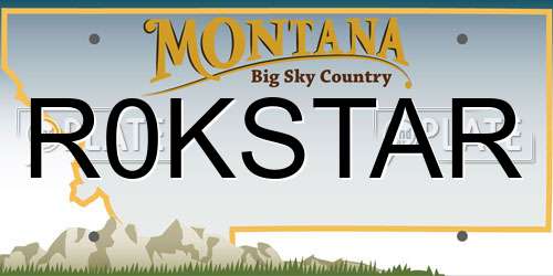 R0KSTAR Montana License Plate