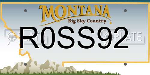 R0SS92 Montana License Plate